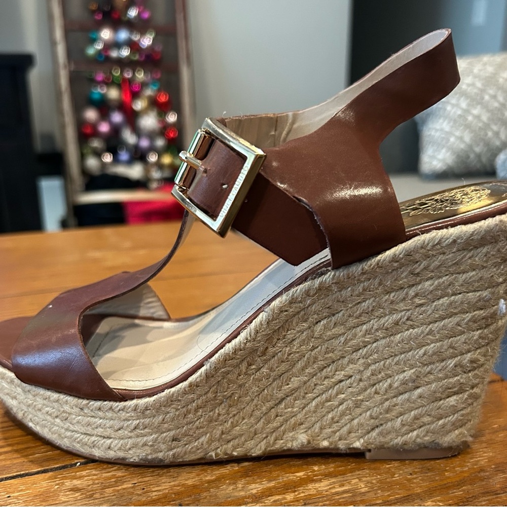 Vince Camuto Brown Wedge Sandals